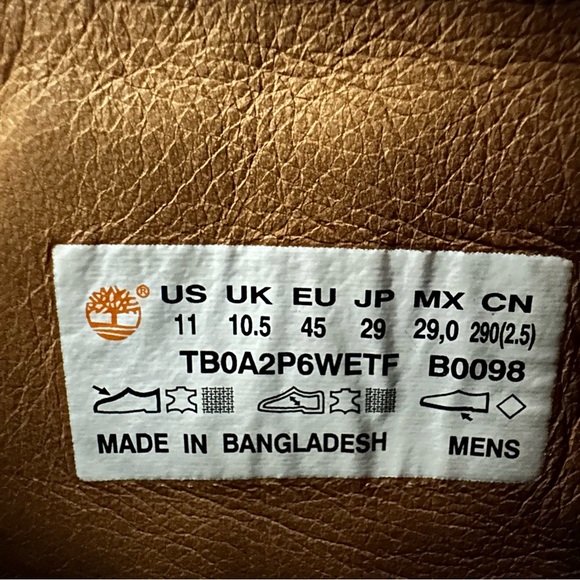 Timberland Boots Men's 11 Warm Lined 6" WATERPROOF Black Nubuck Plaid Tan Boots - Picture 13 of 13